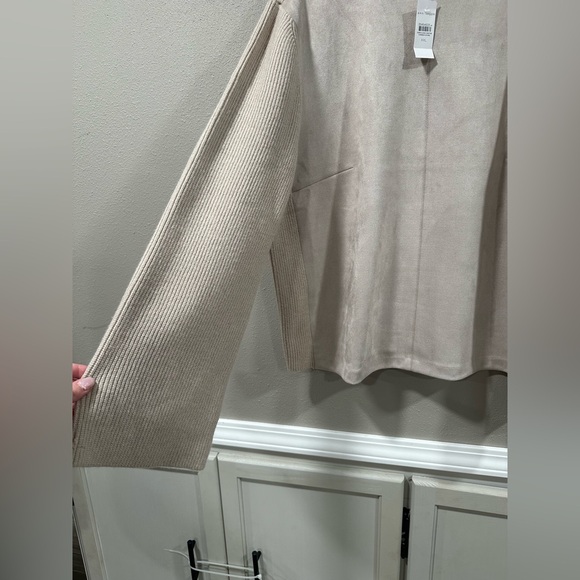 NWT Ann Taylor Faux Suede Mixed Media Sweater - Picture 8 of 12